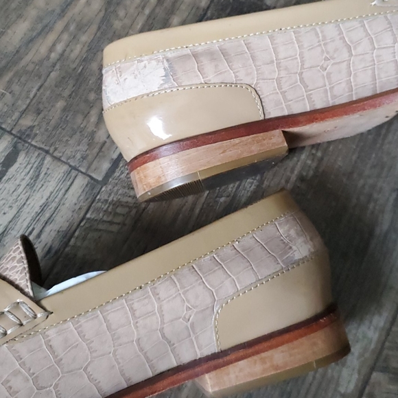 Cole Haan Laurel Maple Sugar Leather Croc Loafers - Picture 9 of 13